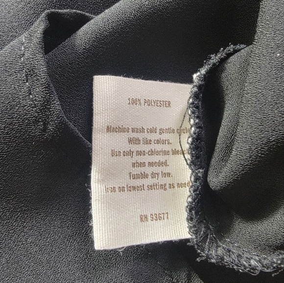 Decree Black Sheer Tank Top Layered Size Large 100% Polyester Elongated Back - Picture 3 of 6